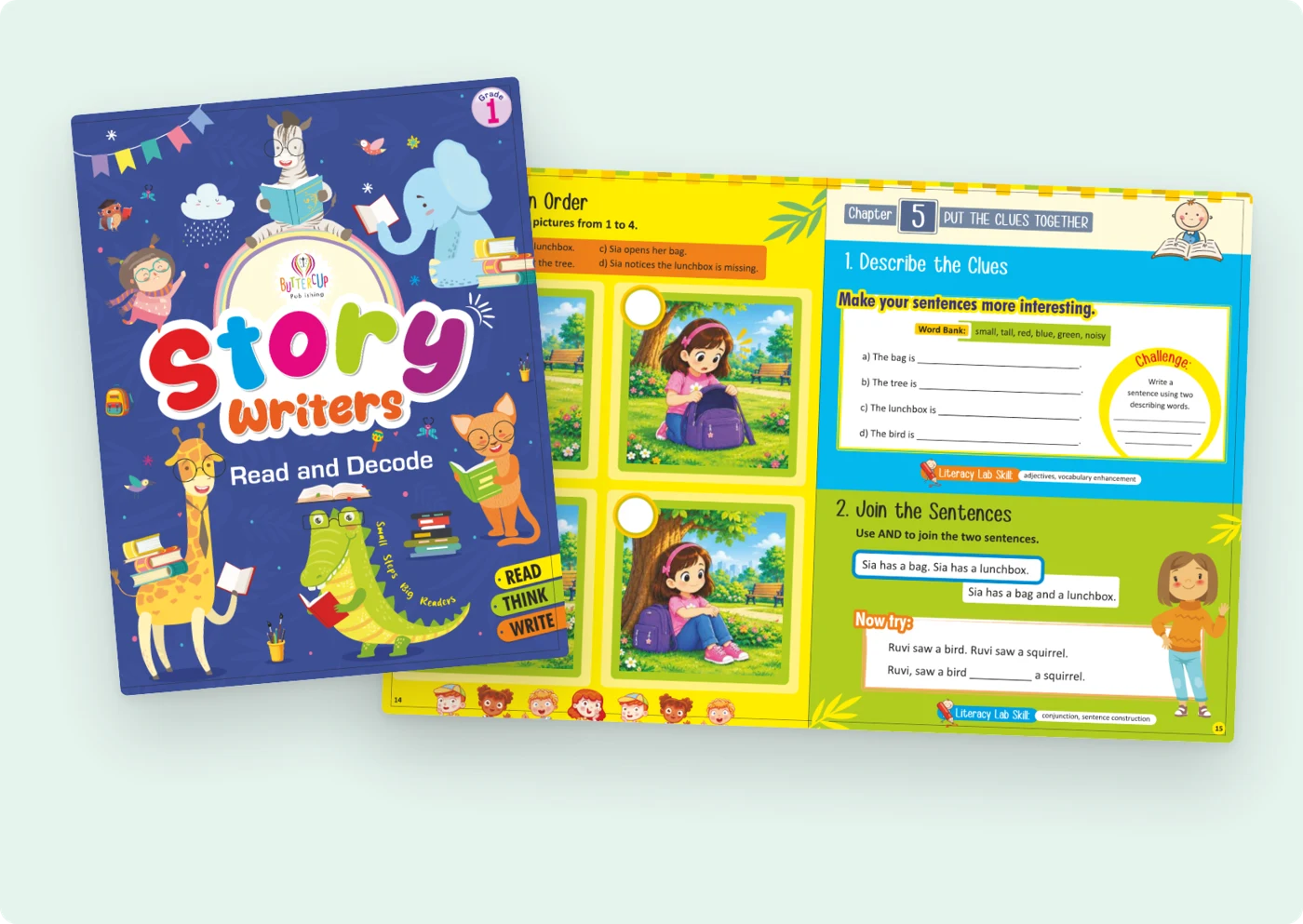 The Storywriters booklet and its inner pages